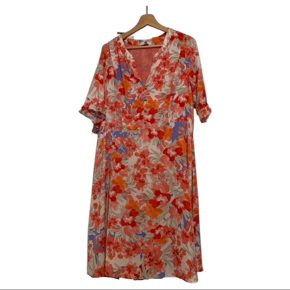 Marybelle Retro Floral Tieback Dress Sz 0x - Picture 1 of 13